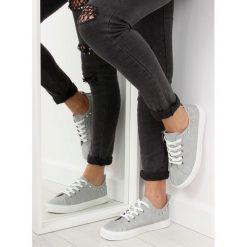 Trampki z cyrkoniami szare BL122p GREY. Szare trampki i tenisówki damskie obuwie damskie, bez wzorów, z tkaniny, bez zapięcia. Za 130,07 zł.