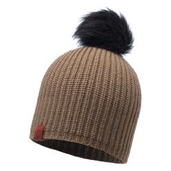 Czapka w kolorze brązowym. Pomarańczowe czapki damskie Buff, z materiału. W wyprzedaży za 89,95 zł.
