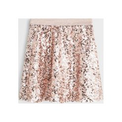Mango Kids - Spódnica dziecięca Bright 110-164 cm. Różowe spódniczki dziewczęce Mango Kids, z aplikacjami, z elastanu, mini, rozkloszowane. Za 79,90 zł.