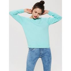 Bluzy damskie: Gładka bluza dresowa – Turkusowy