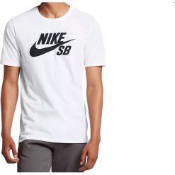 Nike SB Logo Tee 821946-100. Białe t-shirty męskie Nike, m, z bawełny. W wyprzedaży za 99,99 zł.