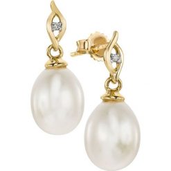 Kolczyki damskie: Kolczyki Złote – złoto żółte 585, Diament 0,01ct…