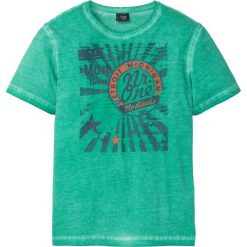 T-shirt z nadrukiem bonprix zielony miętowy "used". Zielone koszulki męskie bonprix, s, z nadrukiem, bez kołnierzyka. Za 34,99 zł.