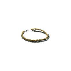 Bransoletka Męska Hematyt Podwójna srebro. Żółte bransoletki męskie marki Brazi druse jewelry, z hematytem, srebrne. Za 150,00 zł.