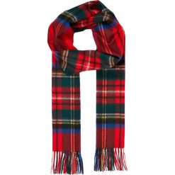 Johnstons Cashmere CHECK SCARF Szal royal stweart. Czerwone szaliki damskie marki Johnstons Cashmere, z kaszmiru. Za 959,00 zł.