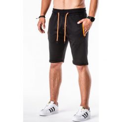 Krótkie spodenki męskie dresowe P518 - czarne. Czarne spodenki i szorty męskie Ombre Clothing, s, bez wzorów, z bawełny, eleganckie, krótkie. Za 29,00 zł.