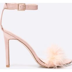 Public Desire - Sandały. Szare sandały damskie marki Public Desire, z materiału, na obcasie. W wyprzedaży za 99,90 zł.