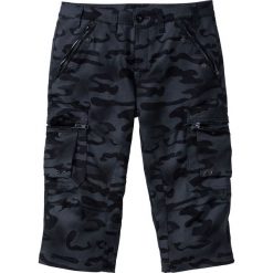 Spodnie bojówki 3/4 Straight Fit bonprix czarny moro. Czarne spodnie męskie bonprix, m, moro, militarne. Za 129,99 zł.