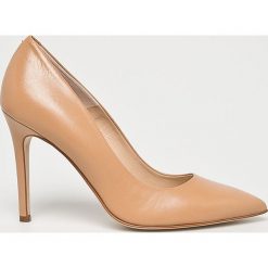 Solo Femme - Szpilki. Brązowe szpilki Solo Femme, bez wzorów, ze skóry, bez obcasa, na obcasie, bez zapięcia. Za 339,90 zł.