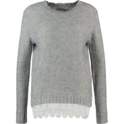 Swetry klasyczne damskie: Cream SHAWLY Sweter light grey melange