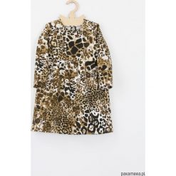 Sukienka safari panterka cetki. Szare sukienki dziewczęce marki Pakamera, z motywem zwierzęcym, eleganckie, z długim rękawem, długie. Za 119,00 zł.
