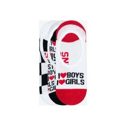 Vans Canoodles 3-pack Skarpetki Czarny Czerwony Biały. Czerwone skarpetki damskie Vans, bez wzorów, z elastanu. Za 66,95 zł.