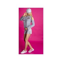 Bluzy damskie: Szara Bluza z naszywką „Perfection”