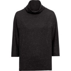 Shirt "nietoperz" z nitką lureksową bonprix czarno-srebrny. Czarne koszulki damskie bonprix, bez wzorów, z dżerseju, z golfem, bez rękawów. Za 49,99 zł.