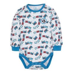G-Mini Body Chłopięcie Krecik Pociągi 62 Biało/Niebieskie. Niebieskie body niemowlęce marki G-Mini, bez wzorów, z bawełny, bez rękawów. Za 45,00 zł.
