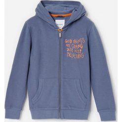 Rozpinana bluza z kapturem - Niebieski. Niebieskie bluzy męskie Reserved, bez wzorów, z kapturem, bez rękawów, z kapturem. Za 69,99 zł.