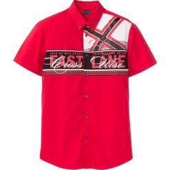 Koszula z krótkim rękawem Slim Fit bonprix czerwony. Czerwone koszule męskie bonprix, xl, bez wzorów, bez kołnierzyka, z krótkim rękawem. Za 89,99 zł.