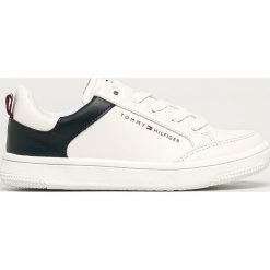 Tommy Hilfiger - Buty dziecięce. Białe trampki chłopięce TOMMY HILFIGER, bez wzorów, z gumy, sportowe, z okrągłym noskiem, na sznurówki. Za 279,90 zł.