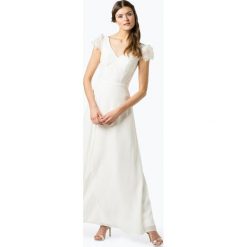 Luxuar Fashion - Damska sukienka wieczorowa, beżowy. Brązowe sukienki damskie Luxuar Fashion, bez wzorów, z szyfonu, eleganckie, bez kołnierzyka, bez rękawów, kopertowe. Za 889,95 zł.