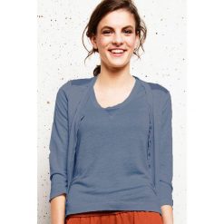 Kardigan "Astrid" w kolorze błękitnym. Niebieskie kardigany damskie Ateliers de la maille Paris, z aplikacjami, z jedwabiu. W wyprzedaży za 150,95 zł.