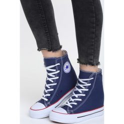 Granatowe Sneakersy Linden. Szare sneakersy damskie Born2be, z bawełny. Za 49,99 zł.