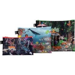 Saszetki Zip Pockets Kristjana S Williams Interiors 3 szt. World Map. Saszetki damskie LOQI, bez wzorów, eleganckie, średnie, bez dodatków. Za 63,00 zł.