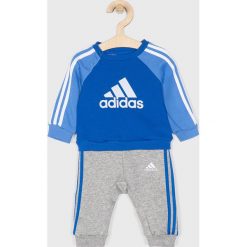 Adidas Performance - Dres dziecięcy 62-104 cm. Szare spodnie chłopięce adidas Performance, z nadrukiem, z bawełny. Za 139,90 zł.