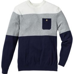 Swetry klasyczne męskie: Sweter Regular Fit bonprix ciemnoniebieski w paski