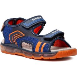 Sandały GEOX - J S.Adndoid B. A J920QA 01454 C0659 DD Navy/Orange. Niebieskie sandały chłopięce Geox, ze skóry ekologicznej, bez zapięcia. W wyprzedaży za 229,00 zł.