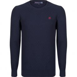 Sweter w kolorze granatowym. Niebieskie swetry klasyczne męskie Giorgio di Mare, m, z bawełny, z okrągłym kołnierzem. W wyprzedaży za 152,95 zł.