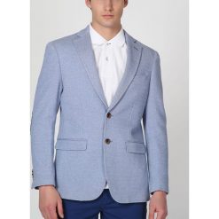 Marynarki męskie slim fit: Marynarka w kolorze błękitnym