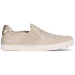 Geox Tenisówki Slip-On Dziewczęce Kilwi 31 Beżowe. Brązowe trampki dziewczęce Geox, na lato, bez wzorów, z materiału, bez zapięcia. W wyprzedaży za 205,00 zł.