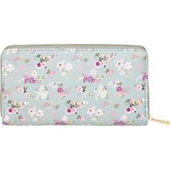Portfel w kwiaty bonprix jasnoniebiesko-srebrny kolor - stary jasnoróżowy w kwiaty. Szare portfele damskie bonprix, z aplikacjami, retro, zdobione, bez dodatków. Za 54,99 zł.