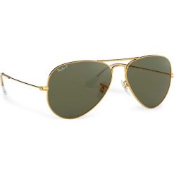 Okulary przeciwsłoneczne RAY-BAN - Aviator 0RB3025 Gold/Green. Żółte okulary przeciwsłoneczne męskie Ray-Ban, metalowe. W wyprzedaży za 499,00 zł.