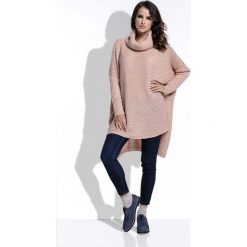 Golfy damskie: Morelowy Sweter Oversizowy z Luźnym Golfem
