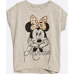 Name it - Top dziecięcy Minnie Mouse 110-140 cm. Szare topy damskie marki Name it, z motywem z bajki, z bawełny, z okrągłym kołnierzem. W wyprzedaży za 39,90 zł.