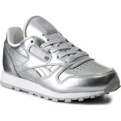 Buty Reebok - Classic Leather Metallic BS7459 Silver/White. Szare półbuty dziewczęce Reebok, na sznurówki. W wyprzedaży za 169,00 zł.