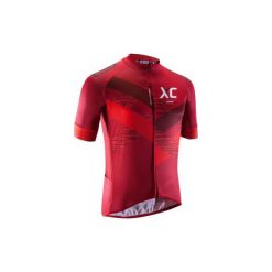Koszulka na rower MTB XC męska. Czerwone koszulki sportowe męskie marki ROCKRIDER, m, z elastanu, rowerowe. W wyprzedaży za 119,99 zł.