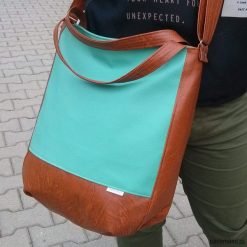 Shopper bag damskie: miętowa torba listonoszka, miętowy worek xxl