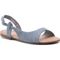 Sandały BASSANO - WS3268-1 Denim. Niebieskie klapki damskie Bassano, bez wzorów, ze skóry ekologicznej, bez obcasa, na obcasie. Za 49,99 zł.