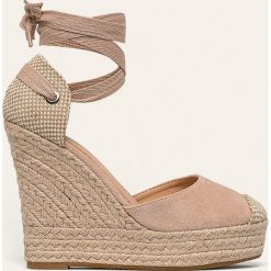 Answear - Espadryle Tulipano. Brązowe koturny damskie ANSWEAR, z okrągłym noskiem, bez obcasa, na obcasie, bez zapięcia. Za 129,90 zł.