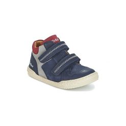 Buty Dziecko Kickers JORDIE. Niebieskie trampki chłopięce marki Kickers, bez wzorów, bez zapięcia. Za 287,20 zł.
