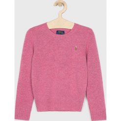 Polo Ralph Lauren - Sweter dziecięcy 128-176 cm. Różowe swetry dziewczęce z wełny, z okrągłym kołnierzem. W wyprzedaży za 349,90 zł.