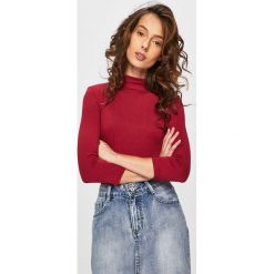 Answear - Bluzka. Brązowe bluzki damskie ANSWEAR, s, bez wzorów, z elastanu, z golfem, bez rękawów. Za 49,90 zł.