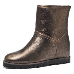 Botki Ballin. Żółte botki damskie Ballin, ze skóry, retro, bez obcasa, bez zapięcia. W wyprzedaży za 326,00 zł.