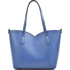 Torebki klasyczne damskie: Skórzana torebka w kolorze niebieskim – (S)27 x (W)39 x (G)12 cm