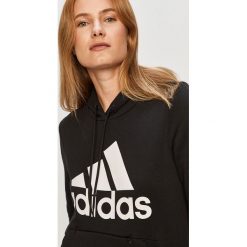 Adidas Performance - Bluza. Czarne bluzy damskie adidas Performance, s, z nadrukiem, z bawełny, bez rękawów, z kapturem. Za 229,90 zł.