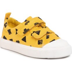Trampki CLARKS - City FlareLo T Yellow Combi. Zielone trampki chłopięce Clarks, na rzepy. W wyprzedaży za 129,00 zł.