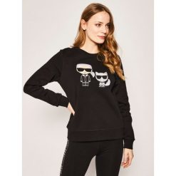 Bluza Karl Lagerfeld Ikonik Karl & Choupette 201W1860. Czarne bluzy damskie KARL LAGERFELD, m, bez wzorów, z bawełny, bez rękawów, bez kaptura. W wyprzedaży za 599,00 zł.