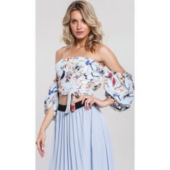 Jasnoniebieska Bluzka Pretty-Pretty. Niebieskie bluzki damskie Renee, xl, bez wzorów, z jeansu, bez kołnierzyka. Za 89,99 zł.